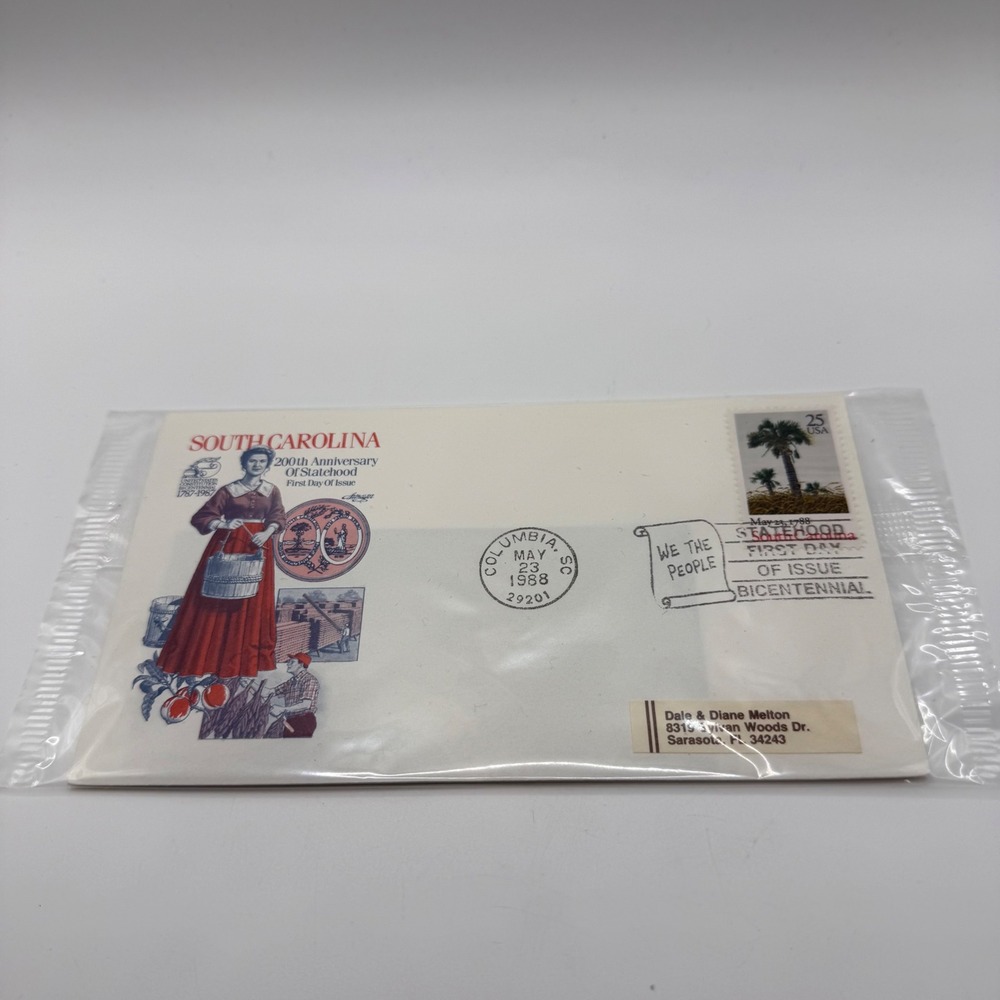 1988 South Carolina 200th Anniversary Statehood First Day of Issue FDC Envelope